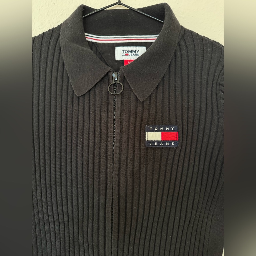Tommy Hilfiger zip up black sweater